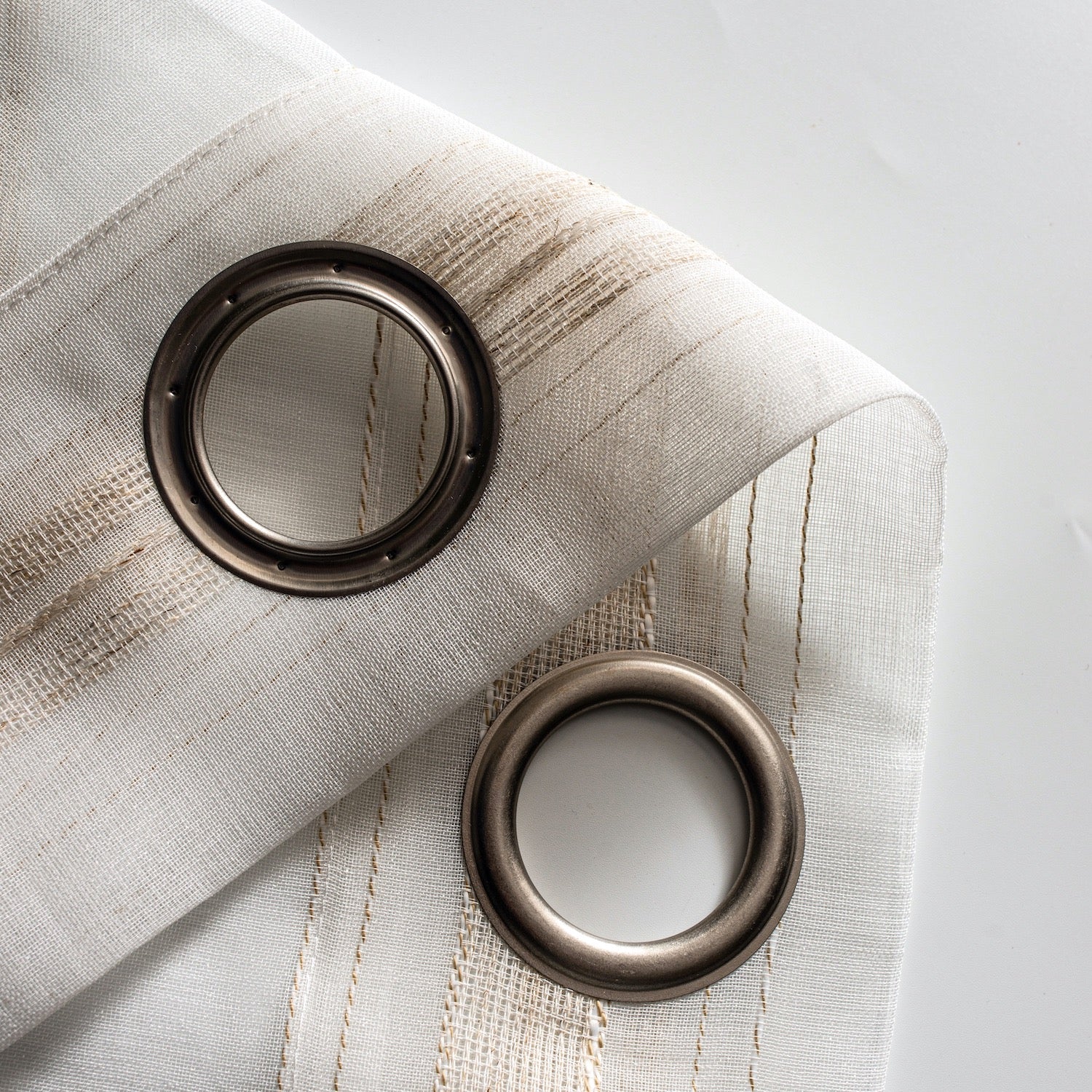 Dainty Home Horizons Linen Look Striped Window Panel Pair