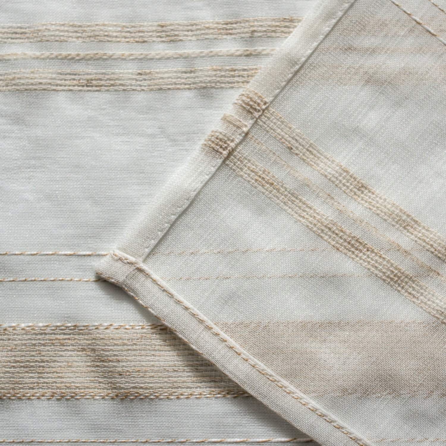 Dainty Home Horizons Linen Look Striped Window Panel Pair