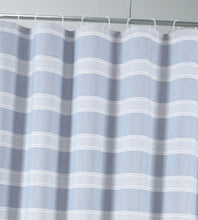 Load image into Gallery viewer, Dainty Home Madison Striped Textured Embossed Weaved Striped Cotton Feel Designed Fabric Shower Curtain