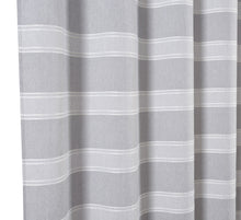 Load image into Gallery viewer, Dainty Home Madison Striped Textured Embossed Weaved Striped Cotton Feel Designed Fabric Shower Curtain