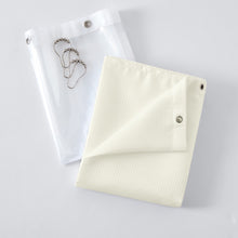 Load image into Gallery viewer, Dainty Home 14-Piece Bath Set with 1 Waffle 70 in. x 72 in. Shower Curtain, 1 Peva Liner and 12 Stainless Steel Rollerball Hooks