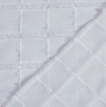 Load image into Gallery viewer, Dainty Home Kelly Geometric Modern 3D Linen-Look Geometric Squares Fabric Shower Curtain With 3D Chenille Squares