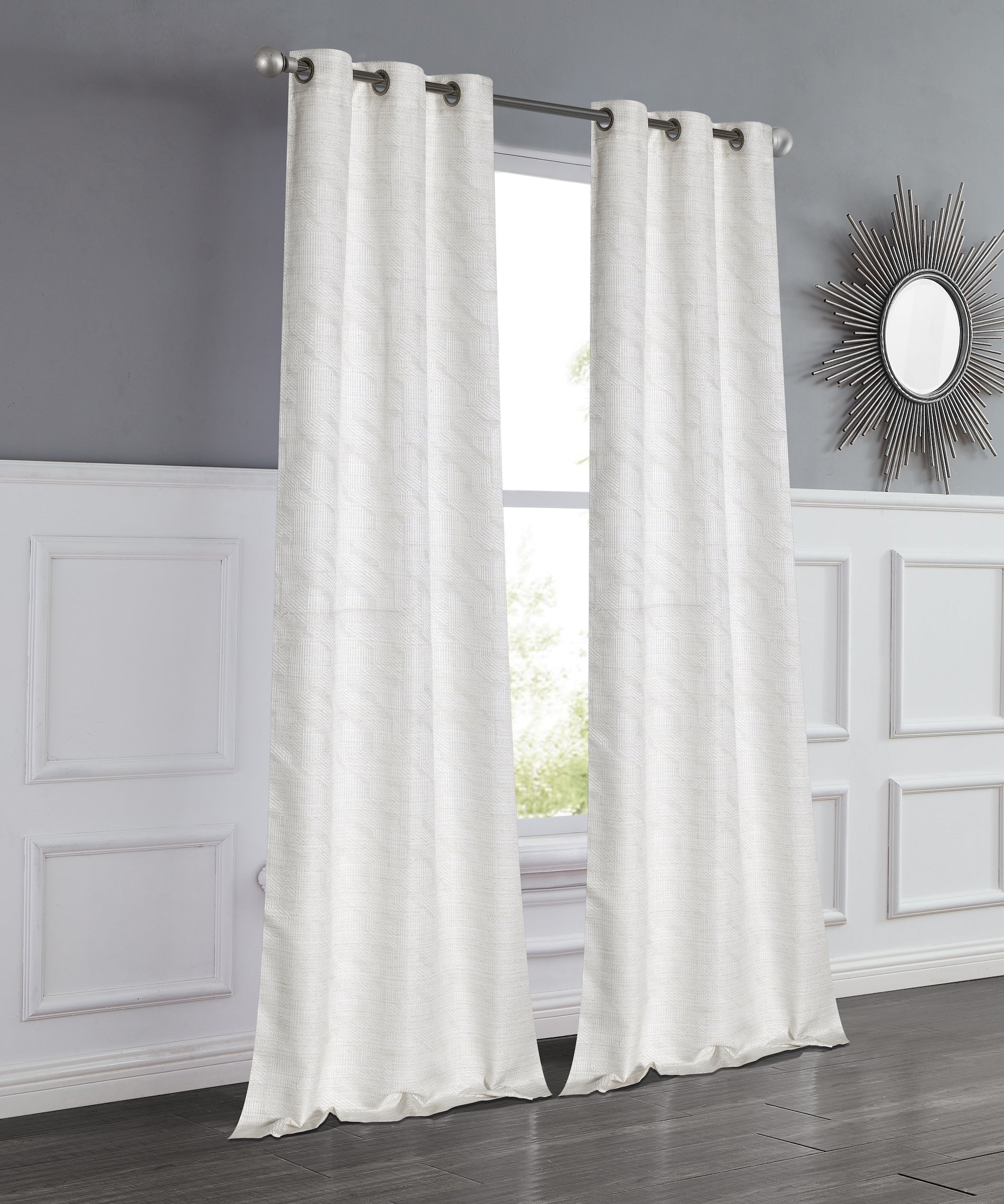Dainty Home Lexington 3D Threaded Lurex Weaved Jacquard Design Room Darkening Grommet Panel Pair