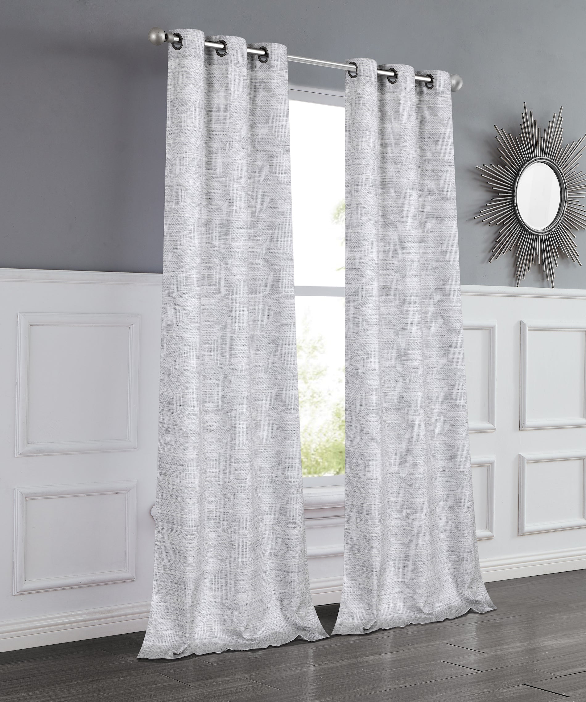 Dainty Home Lexington 3D Threaded Lurex Weaved Jacquard Design Room Darkening Grommet Panel Pair
