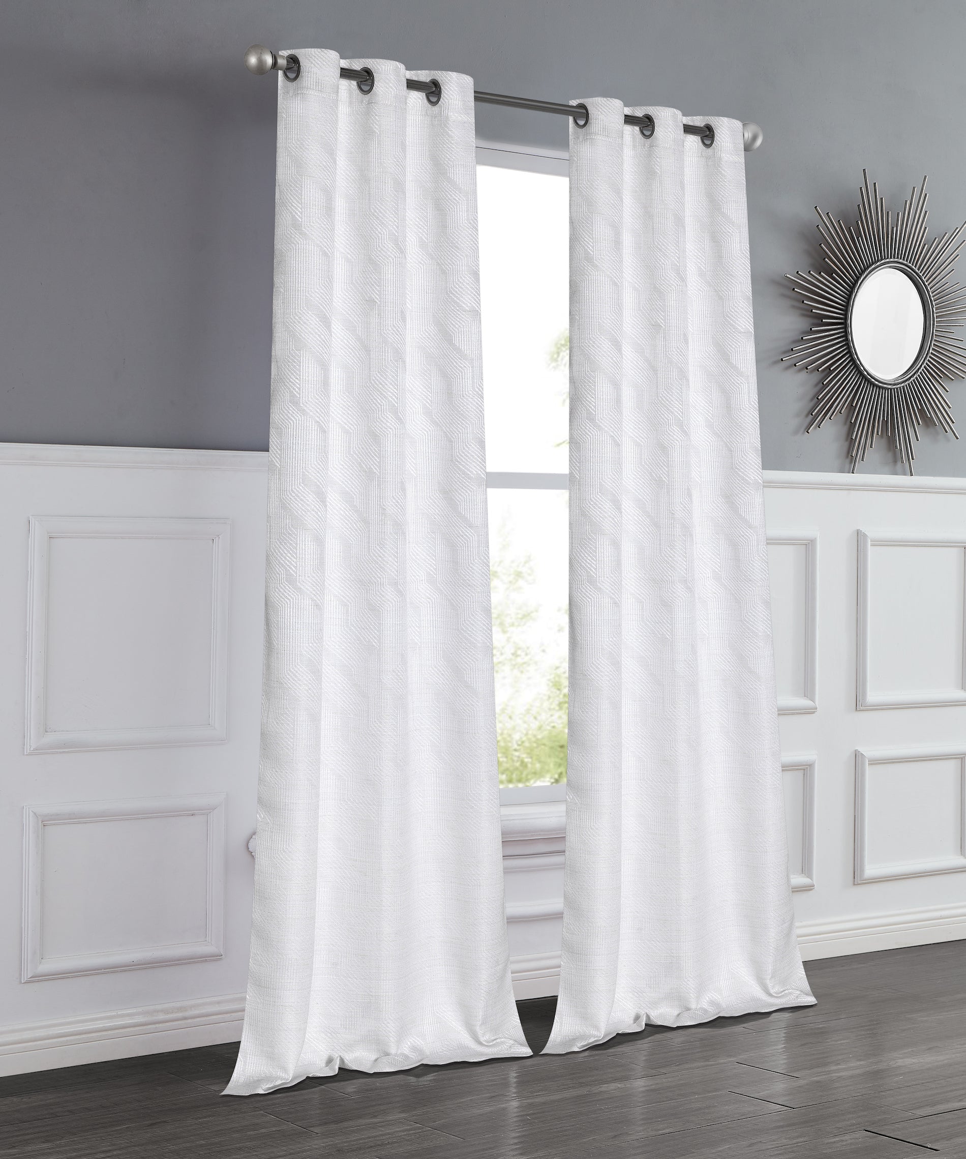 Dainty Home Lexington 3D Threaded Lurex Weaved Jacquard Design Room Darkening Grommet Panel Pair