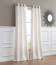 Load image into Gallery viewer, Dainty Home Priscilla Boho 3D Microstripes Textured Floral Embroidery Room Darkening Grommet Panel Pair