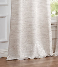 Load image into Gallery viewer, Dainty Home Priscilla Boho 3D Microstripes Textured Floral Embroidery Room Darkening Grommet Panel Pair