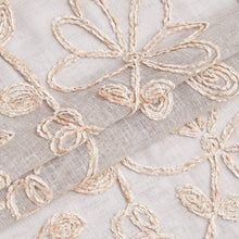 Load image into Gallery viewer, Dainty Home Rita Linen Look Boho Solid Fabric With 3D Floral Chenille Embroidery Light Filtering Grommet Panel Pair