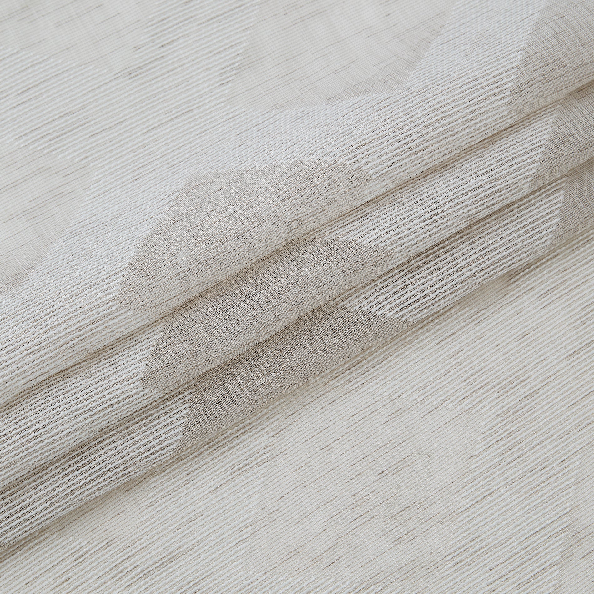 Dainty Home Diamonds Boho Embossed Diamond Design Linen Look Light Filtering Grommet Panel Pair