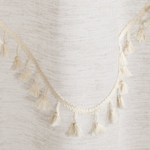 Load image into Gallery viewer, Dainty Home Natural Tassels 3D Linen Look Textured Tassels Designed Shower Curtain