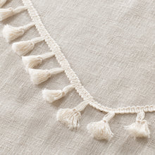 Load image into Gallery viewer, Dainty Home Natural Tassels 3D Linen Look Textured Tassels Designed Shower Curtain