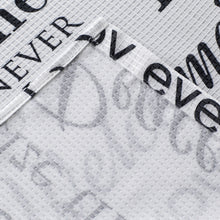 Load image into Gallery viewer, Dainty Home Printed 3D Textured Waffle Weave Textured Love Phrases Designed Fabric Shower Curtain with 12 Roller Ball Hooks Included 70" x 72"