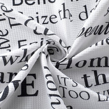 Load image into Gallery viewer, Dainty Home Printed 3D Textured Waffle Weave Textured Love Phrases Designed Fabric Shower Curtain with 12 Roller Ball Hooks Included 70" x 72"