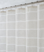 Load image into Gallery viewer, Dainty Home Lurex Stripe 3D Lurex Embedded Textured Striped Linen Look Shower Curtain With Lurex Stripes
