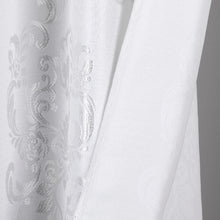 Load image into Gallery viewer, Dainty Home Majestic Satin Embroidered Damask Textured Weaved Cotton Feel Designed Fabric Shower Curtain