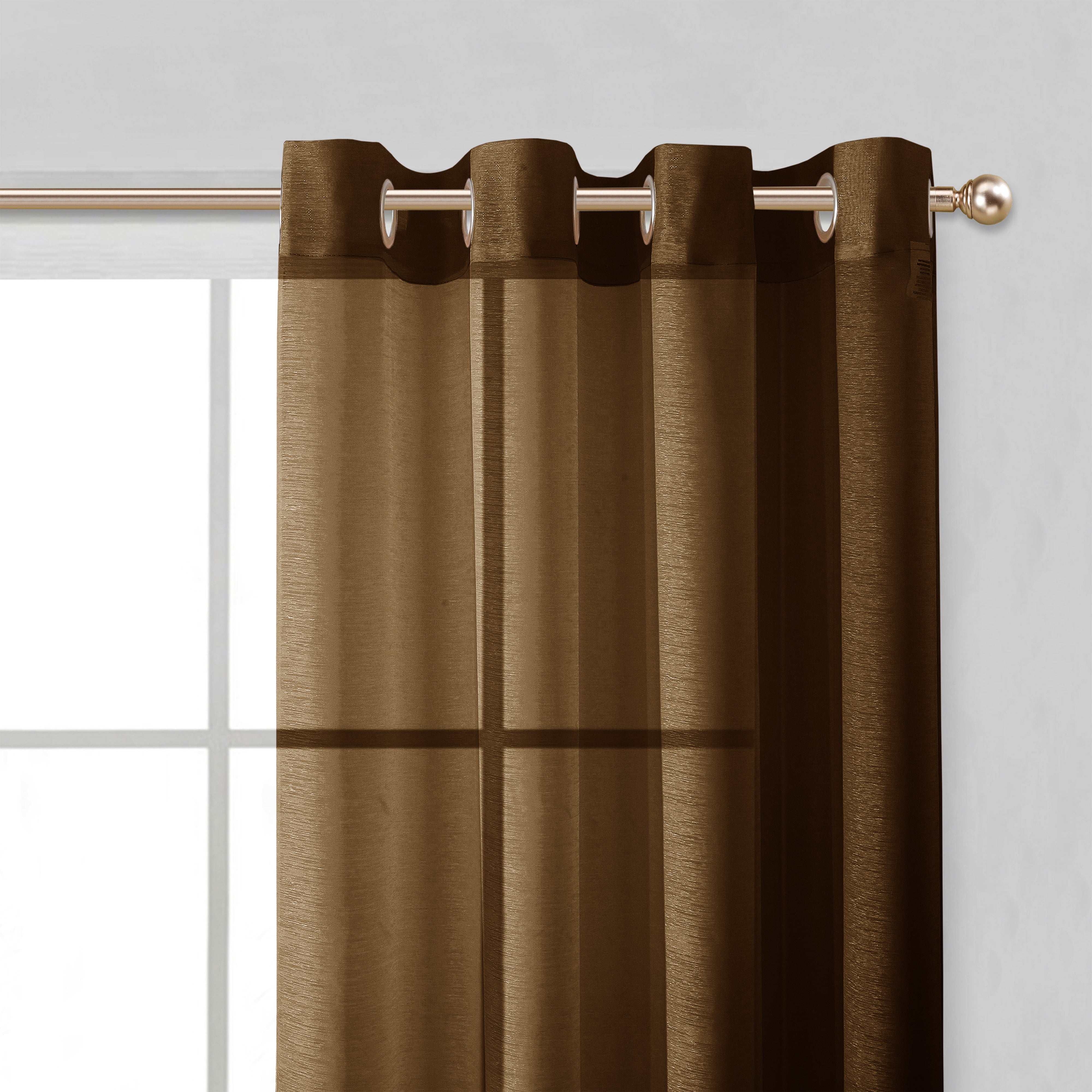 Dainty Home Malibu Solid Airy & Breathable Semi-Sheer Light Filtering Extra Wide Grommet Panel Pair