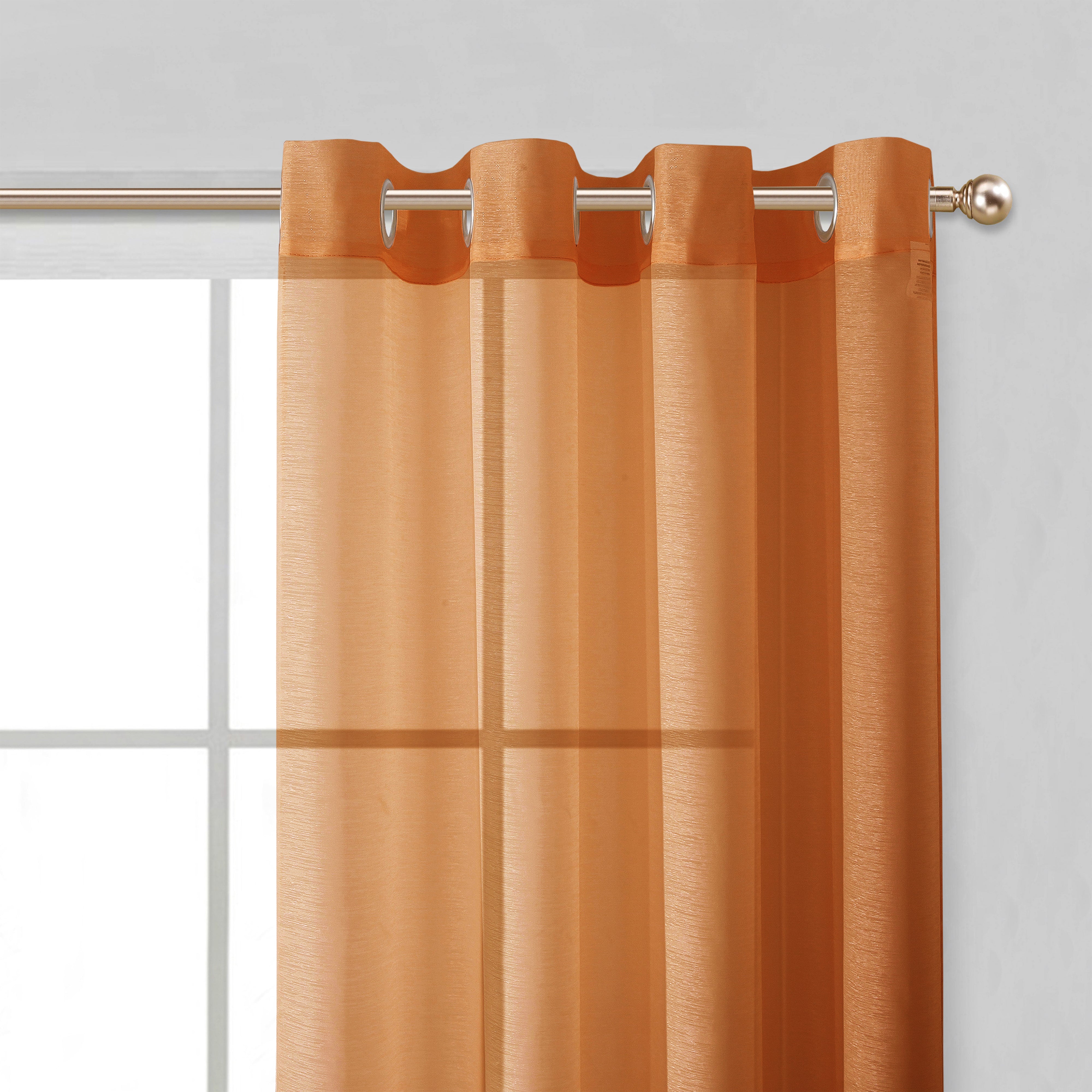 Dainty Home Malibu Solid Airy & Breathable Semi-Sheer Light Filtering Extra Wide Grommet Panel Pair