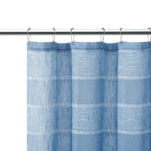 Load image into Gallery viewer, Dainty Home Megan 3D Linen Textured Linen Look Chenille Striped Designed Fabric Shower Curtain