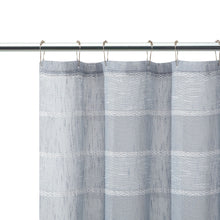 Load image into Gallery viewer, Dainty Home Megan 3D Linen Textured Linen Look Chenille Striped Designed Fabric Shower Curtain