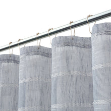 Load image into Gallery viewer, Dainty Home Megan 3D Linen Textured Linen Look Chenille Striped Designed Fabric Shower Curtain