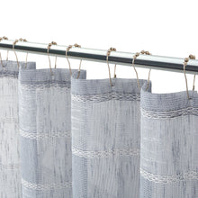 Load image into Gallery viewer, Dainty Home Megan 3D Linen Textured Linen Look Chenille Striped Designed Fabric Shower Curtain