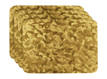 Load image into Gallery viewer, Dainty Home Metallic Leaf Vinyl Leaf Slash Look Textured Reversible 12" x 18" Rectangular Placemats