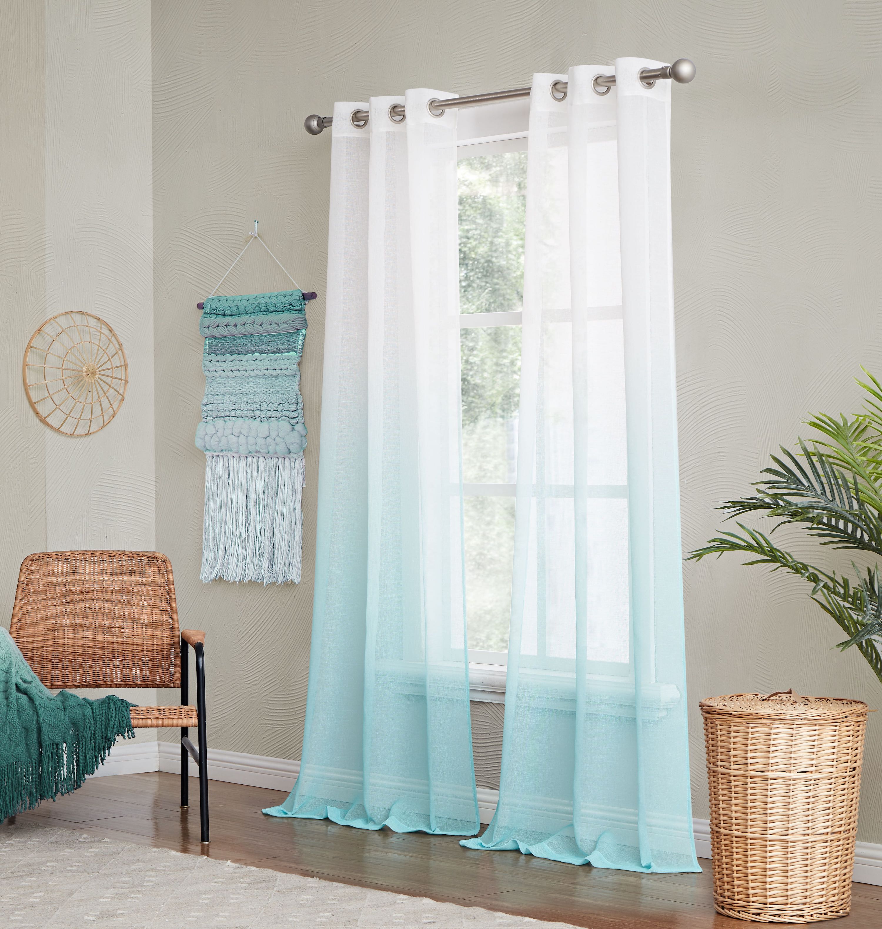Dainty Home Shadow Ombre Linen Look Boho Gradient Linen Textured Grommet Panel Pair