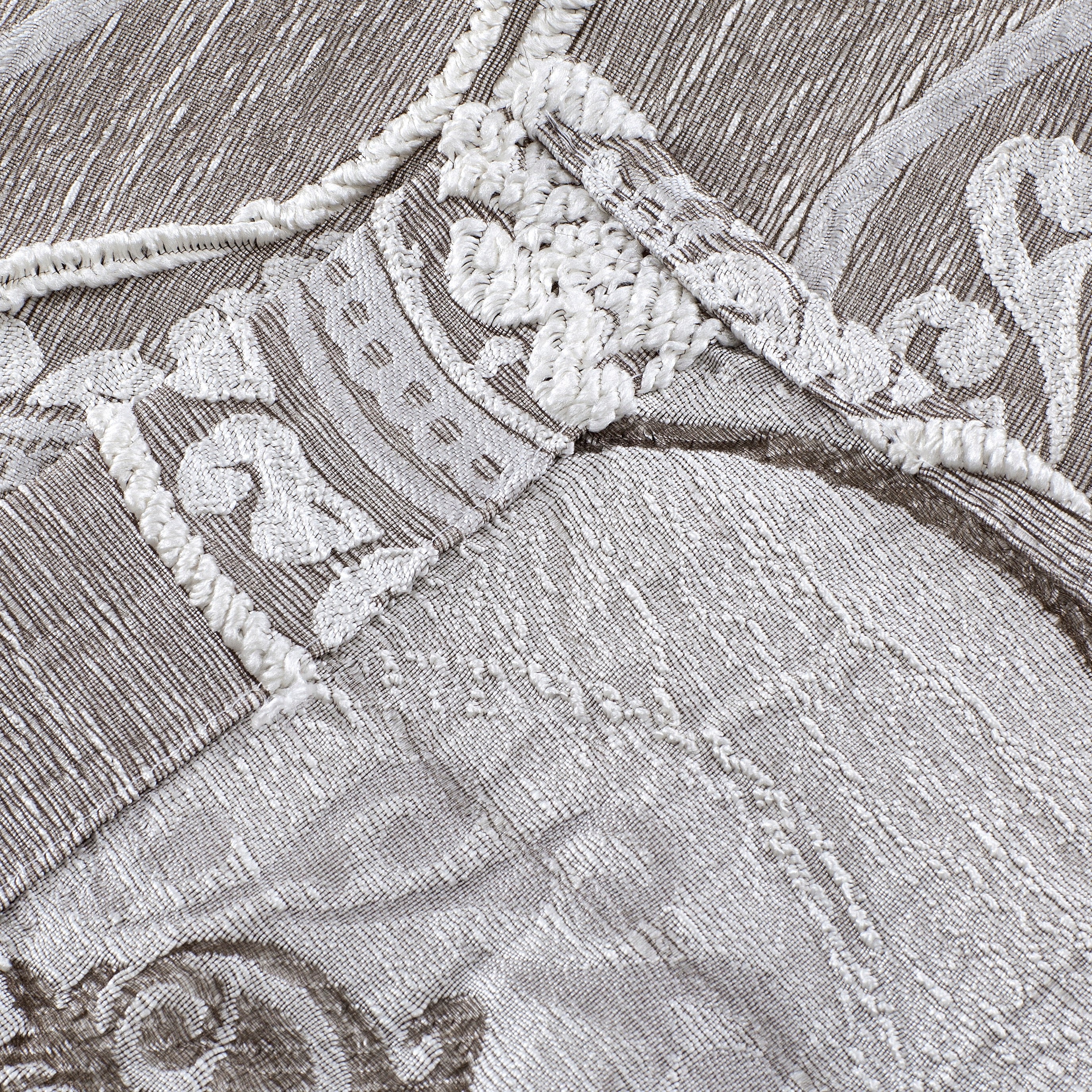 Dainty Home Monaco Luxurious Satin Feel 3D Tufted Medallion Jacquard Designed Room Darkening Grommet Panel Pair