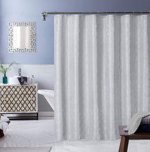 Load image into Gallery viewer, Dainty Home Monte Carlo 3D Embossed Textured Cotton Feel Geometric Designed Fabric Shower Curtain