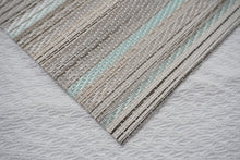 Load image into Gallery viewer, Dainty Home Multistripes Woven Textilene Crossweave With Textured Geometric Stripe Pattern Reversible 13" x 19" Rectangular Placemats