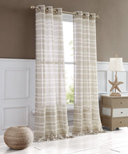 Load image into Gallery viewer, Dainty Home Naples Boho Striped Design Linen Look Light Filtering Grommet Panel Pair