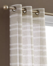 Load image into Gallery viewer, Dainty Home Naples Boho Striped Design Linen Look Light Filtering Grommet Panel Pair