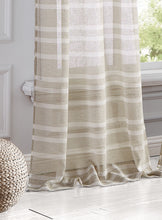 Load image into Gallery viewer, Dainty Home Naples Boho Striped Design Linen Look Light Filtering Grommet Panel Pair