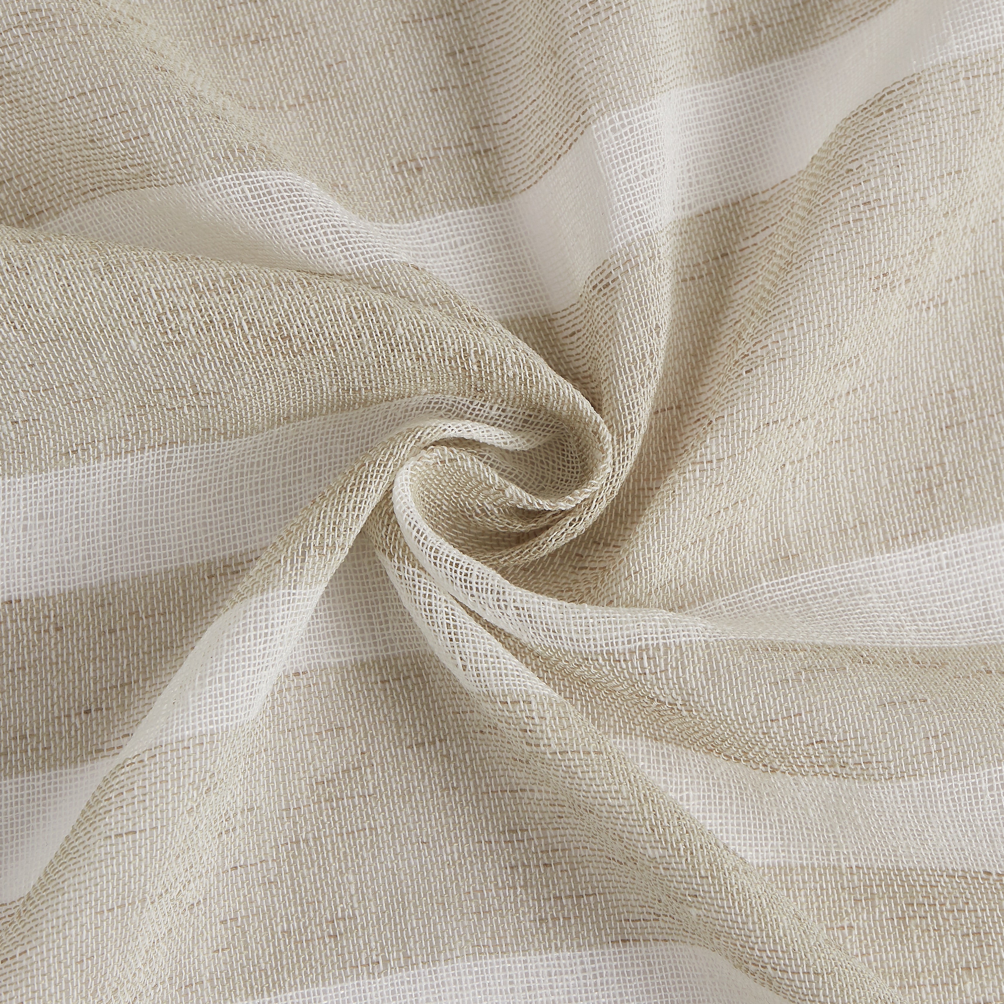 Dainty Home Naples Boho Striped Design Linen Look Light Filtering Grommet Panel Pair