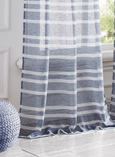 Load image into Gallery viewer, Dainty Home Naples Boho Striped Design Linen Look Light Filtering Grommet Panel Pair