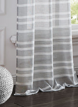 Load image into Gallery viewer, Dainty Home Naples Boho Striped Design Linen Look Light Filtering Grommet Panel Pair