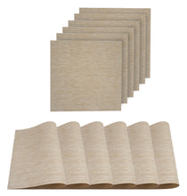 Load image into Gallery viewer, Dainty Home Natural Shimmer Woven Lurex Textilene Crossweave With Embedded Lurex Reversible 15" x 15" Square Placemats
