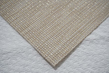 Load image into Gallery viewer, Dainty Home Natural Shimmer Woven Lurex Textilene Crossweave With Embedded Lurex Reversible 15" x 15" Square Placemats