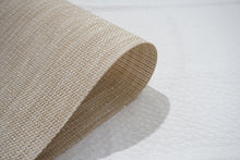 Load image into Gallery viewer, Dainty Home Natural Shimmer Woven Lurex Textilene Crossweave With Embedded Lurex Reversible 15" x 15" Square Placemats