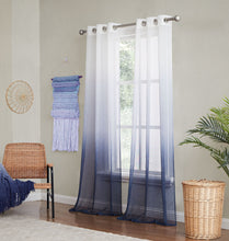 Load image into Gallery viewer, Dainty Home Shadow Ombre Linen Look Boho Gradient Linen Textured Grommet Panel Pair
