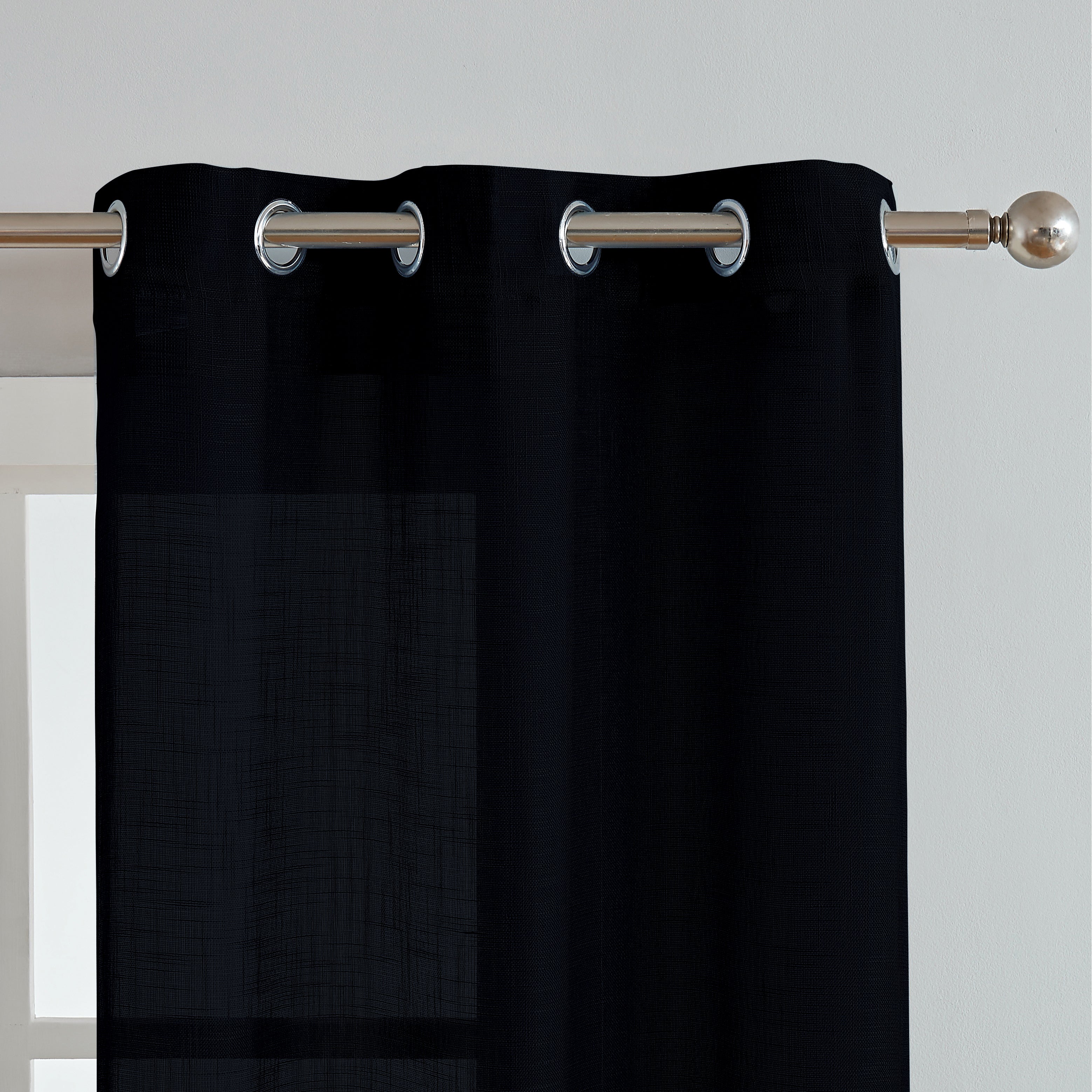 Dainty Home Hannah Solid Criss-Cross Weave Fabric Semi-Sheer Airy & Breathable Light Filtering Grommet Panel Pair