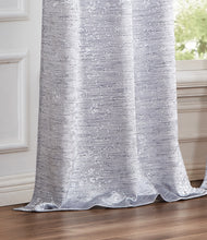 Load image into Gallery viewer, Dainty Home Priscilla Boho 3D Microstripes Textured Floral Embroidery Room Darkening Grommet Panel Pair