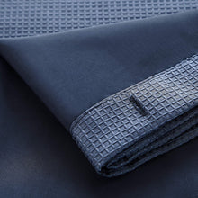 Load image into Gallery viewer, Dainty Home Complete 2 in 1 Waffle Weave Hotel Spa Style Fabric Shower Curtain Snap On/Off Waterproof Detachable Liner Set