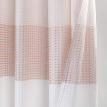 Load image into Gallery viewer, Dainty Home Ombre Waffle 13 Piece Set 3D Striped Ombre Design Shower Curtain with 12 Roller Ball Hooks Included