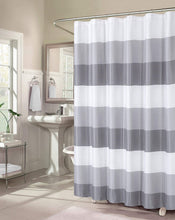 Load image into Gallery viewer, Dainty Home Ombre Waffle 3D Striped Waffle Weave Textured Ombre Stripe Designed Fabric Shower Curtain