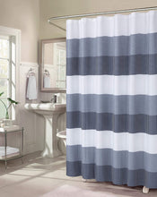 Load image into Gallery viewer, Dainty Home Ombre Waffle 3D Striped Waffle Weave Textured Ombre Stripe Designed Fabric Shower Curtain