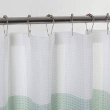 Load image into Gallery viewer, Dainty Home Ombre Waffle 13 Piece Set 3D Striped Ombre Design Shower Curtain with 12 Roller Ball Hooks Included