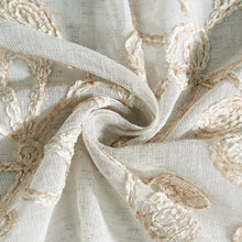 Load image into Gallery viewer, Dainty Home Rita 3D Linen Look Textured Floral 3D Chenille Designed Fabric Shower Curtain