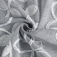 Load image into Gallery viewer, Dainty Home Rita 3D Linen Look Textured Floral 3D Chenille Designed Fabric Shower Curtain