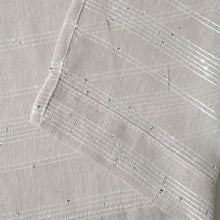 Load image into Gallery viewer, Dainty Home Shimmer Lurex Boho Embroidered Lurex Stripes With 3D Lurex Sequins Linen Look Light Filtering Grommet Panel Pair